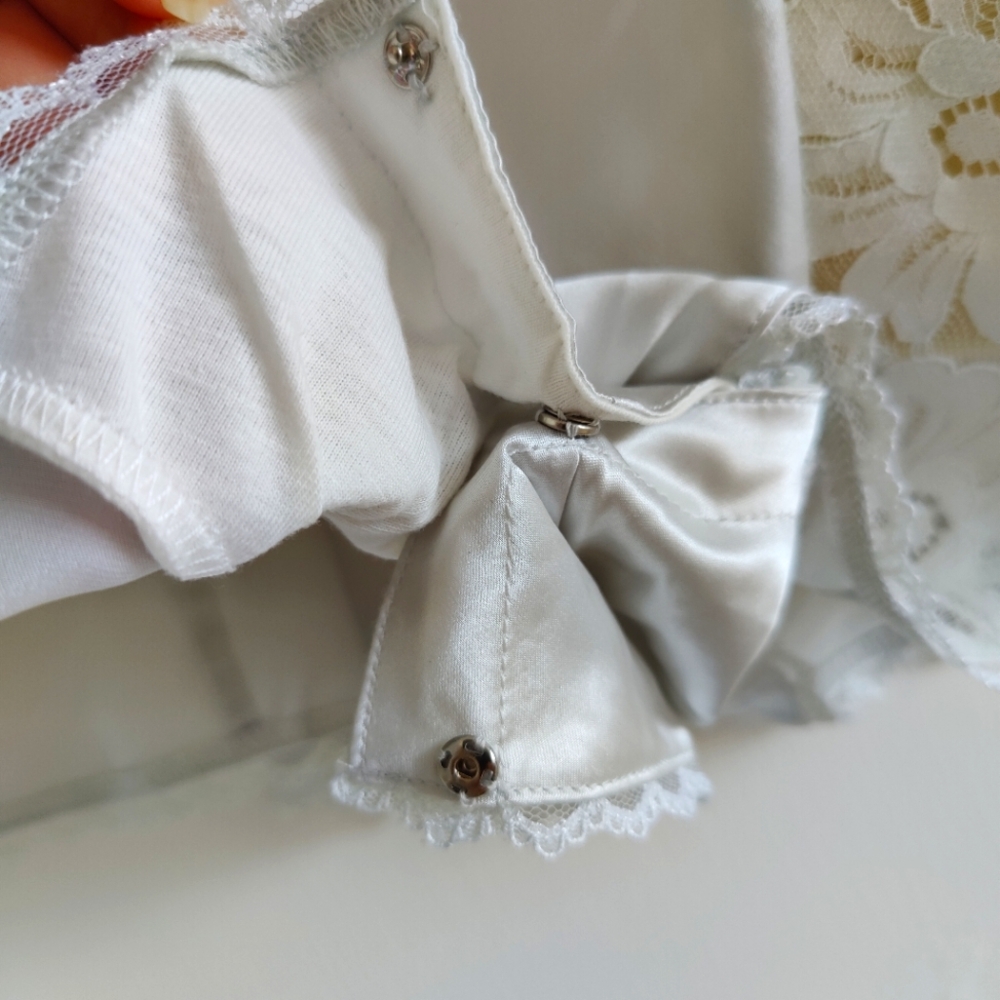 NWT Silk Lingerie Romper | Satin Bodysuit/Playsuit- Gray - Picture 4 of 5